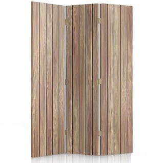Paravent En Bois Élégant à 3 Panneaux Pour Intérieur 110 X 150 Cm - 2 Faces R° V° Marron