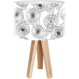 Lampe De Chevet Bois Noir 30x30x45cm