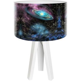 Lampe De Chevet Enfant Trépied Abat Jour Noir Et Multicolore