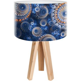 Lampe De Chevet Bois Bleu 30x30x45cm