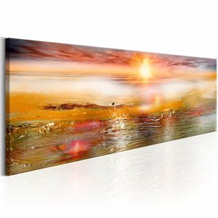 Tableau Mer Orange 120 X 40 Cm Orange