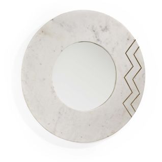 Miroir Rond En Marbre Blanc D69