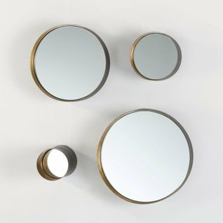 4 Miroirs Ramburne En Métal Bronze 30x8/25x8/15x8/10x15