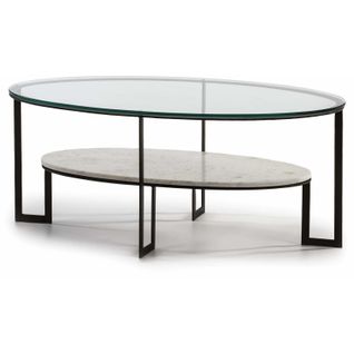 Table Basse Marbre Blanc 107x62x44cm