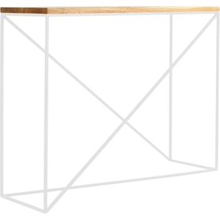 Console En Bois Massif Clair Et Métal Blanc L100cm