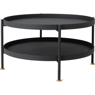 Table Basse Design En Métal Noir D80cm
