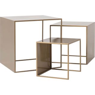 Tables Gigognes Métal Doré 55/45/35cm