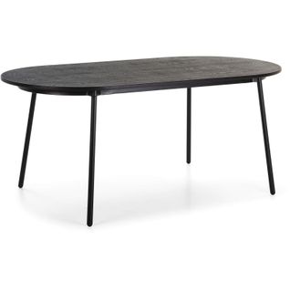 Table En Métal Et Bois Noir 180x90x76