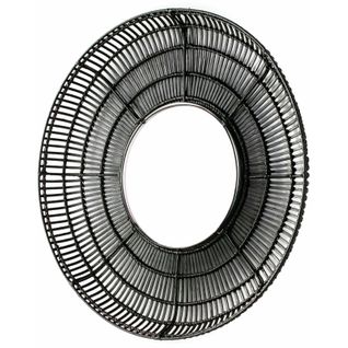Miroir Verre Osier Noir 90x8x90