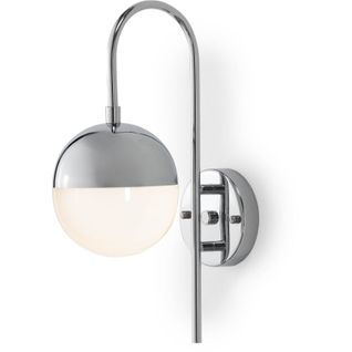 Applique Verre Métal Argent Blanc 15x27x42