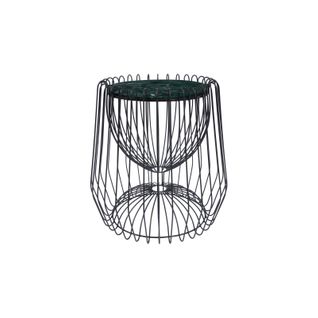 Table D’appoint Ronde En Marbre Vert Bouteille 50x50x51cm