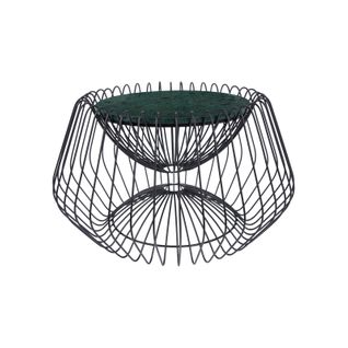Table D’appoint Ronde En Marbre Vert Bouteille 60x60x35cm