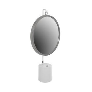 Miroir De Table Rond Argent Blanc 14x41x75cm