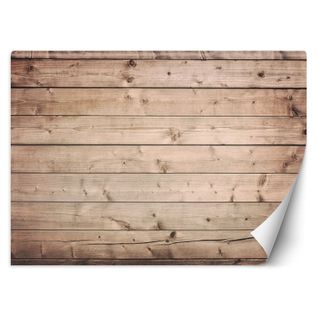 Papier Peint Motif De Planches Transversales 100 X 70 Cm Marron