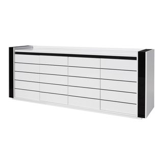 Buffet Lina Blanc Et Noir Avec LED – 220 X 87 X 50 Cm
