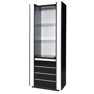 Vitrine Petit Modèle Lina Noire Et Blanche Avec LED