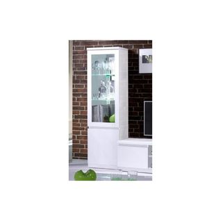 Vitrine Petit Modèle Fabio - Blanc Brillant Avec LED - Style Design - 55 X 191 X 40 Cm