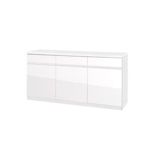 Buffet Moyen Modèle Fabio - Blanc Brillant - 165 X 50 X 84 Cm