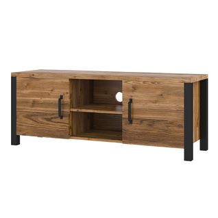 Meuble TV Darwin – 150 Cm En Épicéa Et Noir Mat