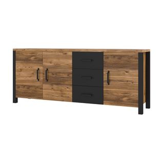 Buffet XL Darwin – 190 Cm En Épicéa Et Noir Mat
