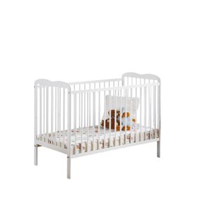 Lit Et Matelas 60x120 Bébé Évolutif Collection Noe Réglable En Hauteur. Coloris Blanc Mat.