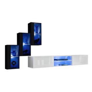 Ensemble Meubles De Salon Switch Xxii – LED – Noir Et Blanc – Design Suspendu