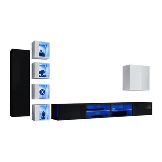 Ensemble Meubles De Salon Switch Xxvi – Noir Et Blanc – Éclairage LED – Design Moderne