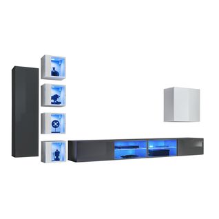 Ensemble Meubles De Salon Switch Xxvi – Gris Et Blanc – LED Intégrées et Système Push To Open