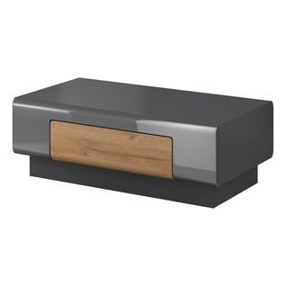 Table Basse Collection Ohio. Meuble Type Contemporain Coloris Gris Et Chêne.
