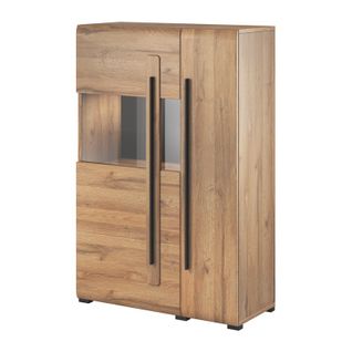 Vitrine Design XL Collection Breda. LED Incluses. Coloris Chêne.