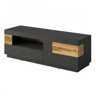 Meuble TV 160cm Collection Kiles. Coloris Gris Anthracite Et Chêne. Style Design.
