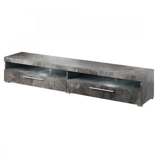 Meuble TV XL 200cm Collection Bombay. Couleur Gris Effet Ardoise. Éclairage LED Multicolore.