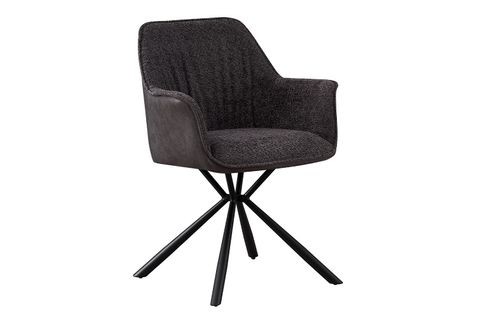 Chaise Lucia Bouclé Gris Dos Pu Gris Clair, Dimensions H82.5 X L62 X P63, Pour Cuisine Ou Salle à M