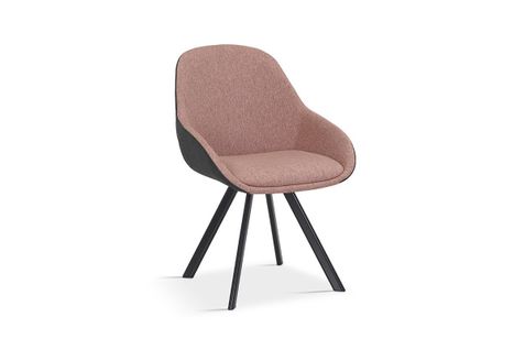 Chaise Jeanne Tissu Rose Dos Pu Gris Foncé, Dimension H85 X L55 X P62, Idéal Pour Votre Cuisine Ou
