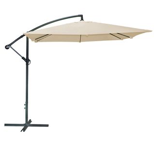Parasol Déporté Carré Beige 250x250x250 Cm – Toile Polyester 180 G/m² Déperlante