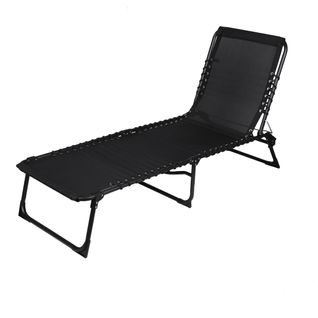 Chaise Longue / Bain De Soleil Coloris Noir 187x85x56 Cm