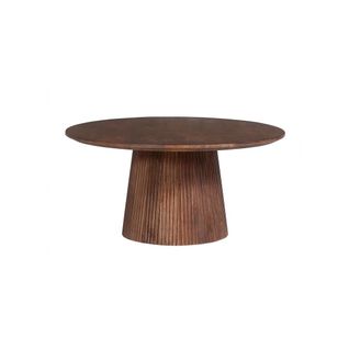 Table Basse Ronde Collection Rimbaud Effet Bois Brun Clair Diamètre 80 Cm