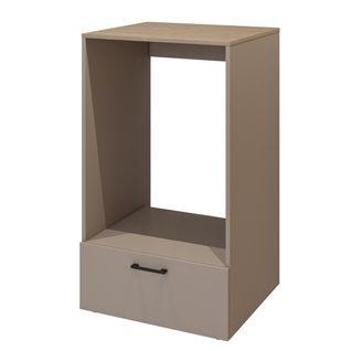 Meuble De Rangement Pour Machine à Laver Collection Washing – 1 Tiroir – Taupe Et Chêne