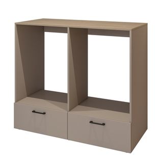 Meuble De Rangement Pour Machine à Laver Et Sèche-linge Collection Washing – 2 Tiroirs – Taupe Et C