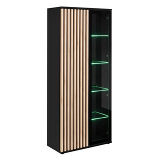 Vitrine Haute Design Collection Dean – 2 Portes Avec Éclairage LED Intégré