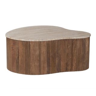 Table Basse En Bois Massif Collection Delhi 80cm - Style Ethnique Et Design