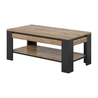 Table Basse Collection Meunier – Chêne Samdal et Noir Mat, 120×49×60 Cm