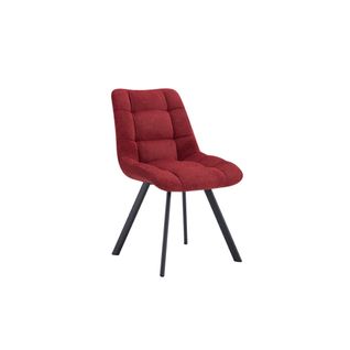 Lot De 2 Chaises Velmia – Tissu Rouge – Pieds Métal – Design Audacieux – Confort Compact Et Robuste