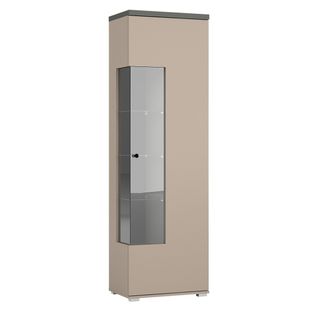 Vitrine 1 Porte Collection  Ness – Finition Congo et Anthracite – 10 Niches De Rangement – Sans LED