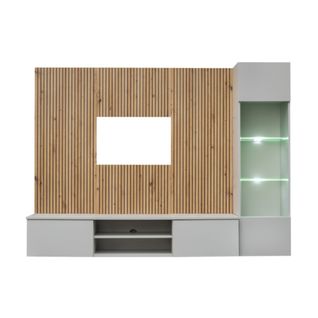 Composition Murale Ixar – Meuble TV Et Vitrine Suspendue – Avec LED