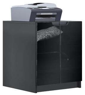 Armoire De Rangement Noir Mat Et Portes Laquées (lxhxp) : 51 X 60,5 X 54