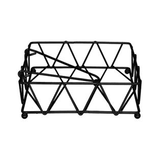 Porte Serviettes et Rabat Design "filaire" 18cm Noir