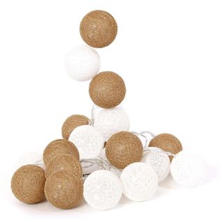 Guirlande Lumineuse Boules Colorées 20 LED 3,45 M Blanc. Or
