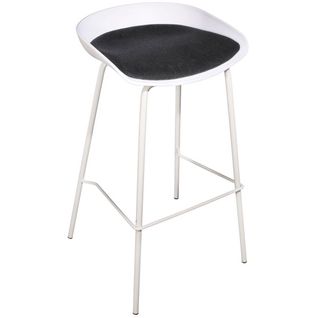 Tabouret De Bar Blanc Avec Coussin Kjus