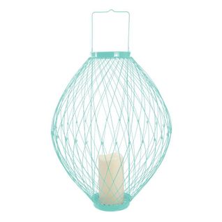Photophore et Bougie LED "rétractable" 57cm Bleu